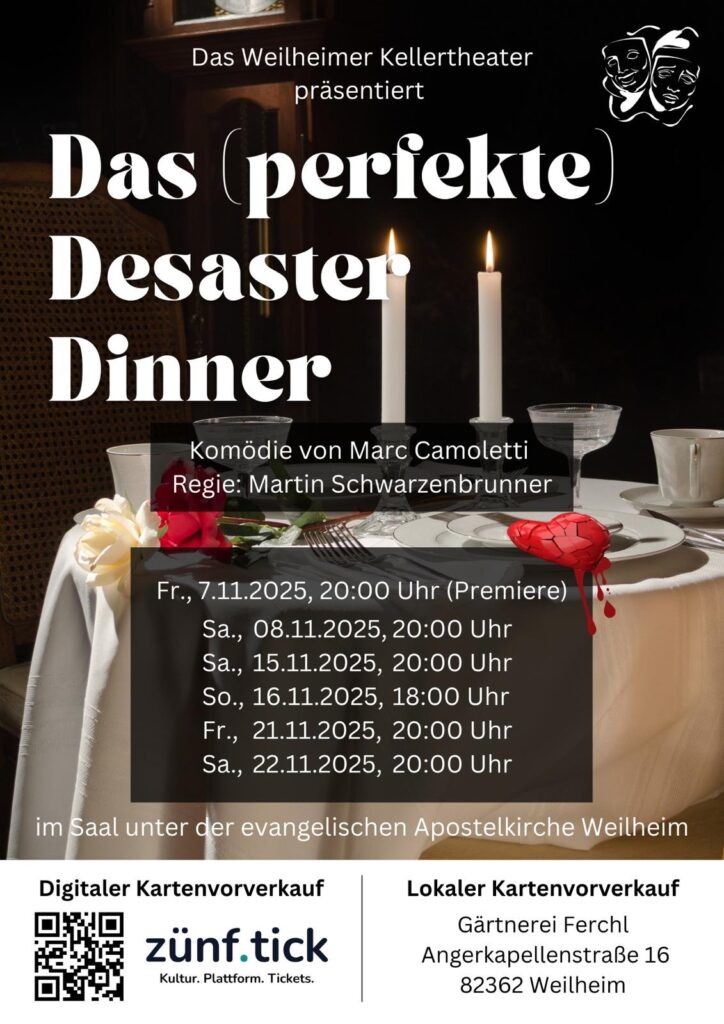 Plakat des Theaterstückes Das perfekte Desaster Dinner
